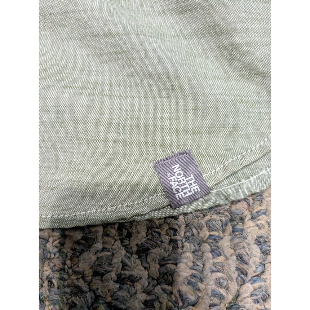 The North Face Mens XL Long Sleeve Button Down Shirt Sage Green Heathered Pocket - Picture 3 of 6
